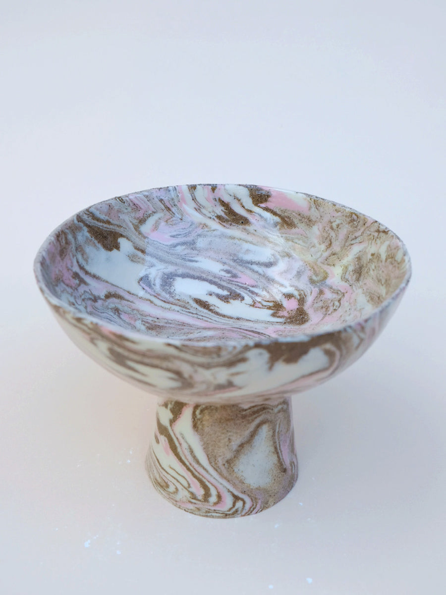 Large Nerikomi Serving Bowl Pink