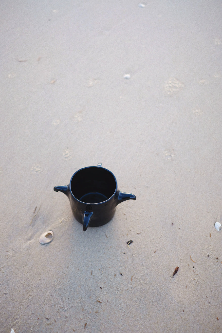 Black obsidian Horn Mug