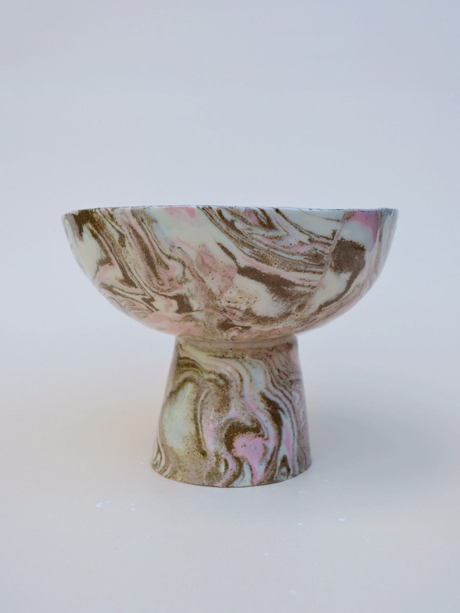 Large Nerikomi Serving Bowl Pink