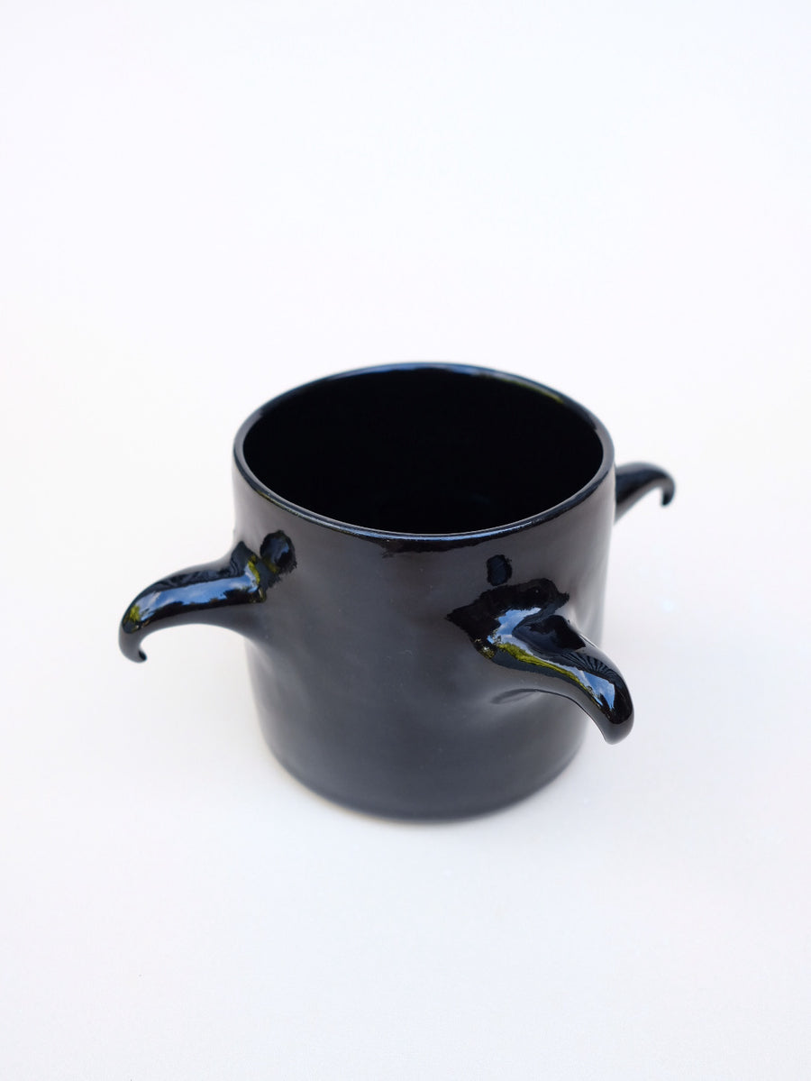 Black obsidian Horn Mug
