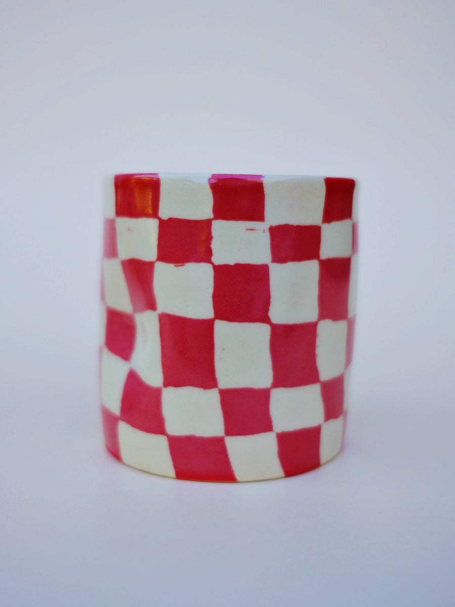 Red Checkers Hug Mug