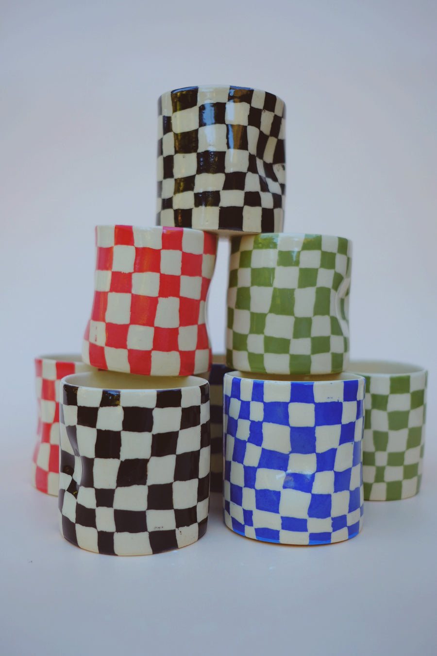 Dark Brown Checkers Hug Mug