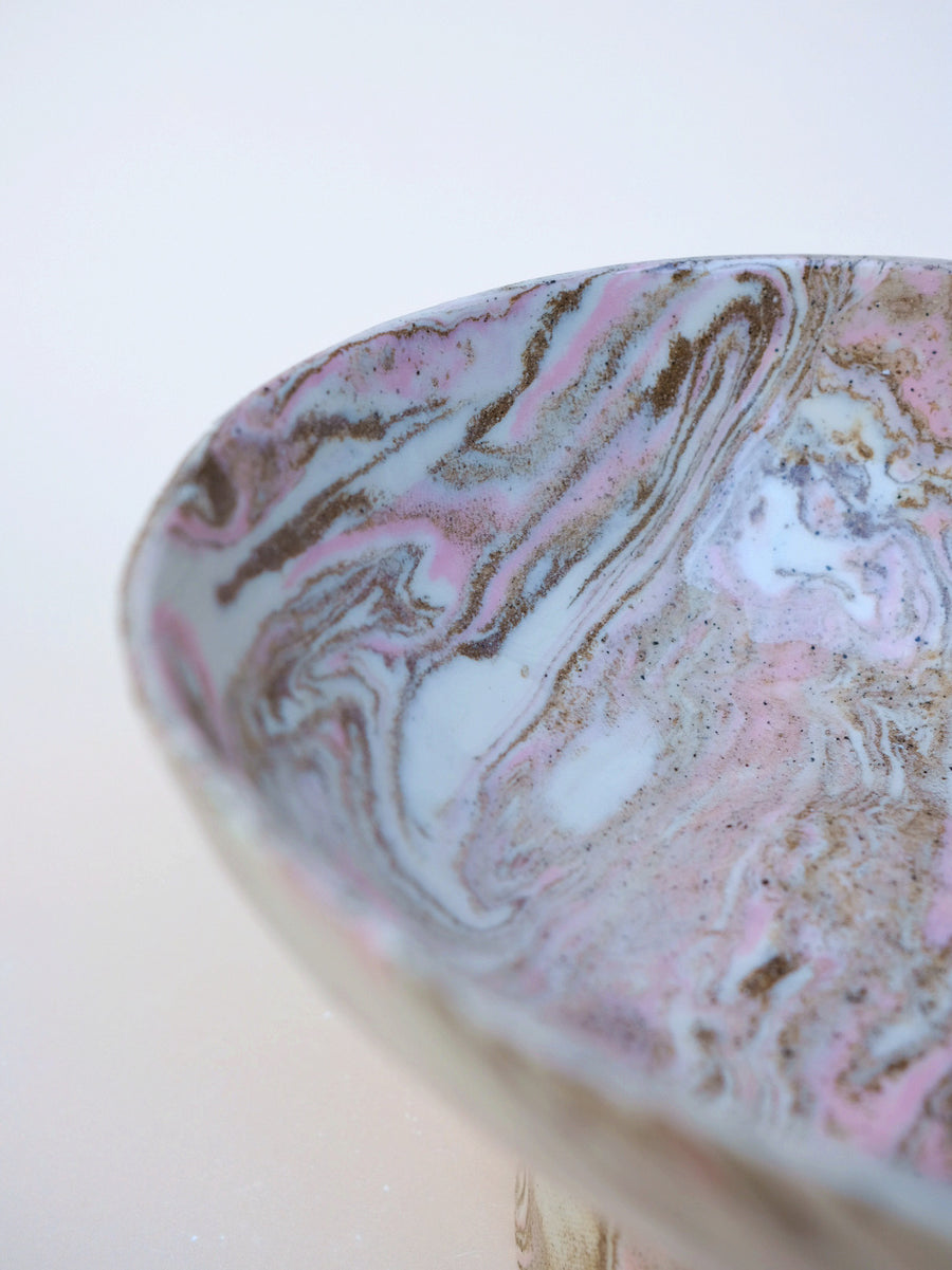 Large Nerikomi Serving Bowl Pink