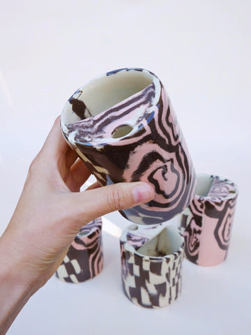N.92 Pink Spirals Sippy Cup