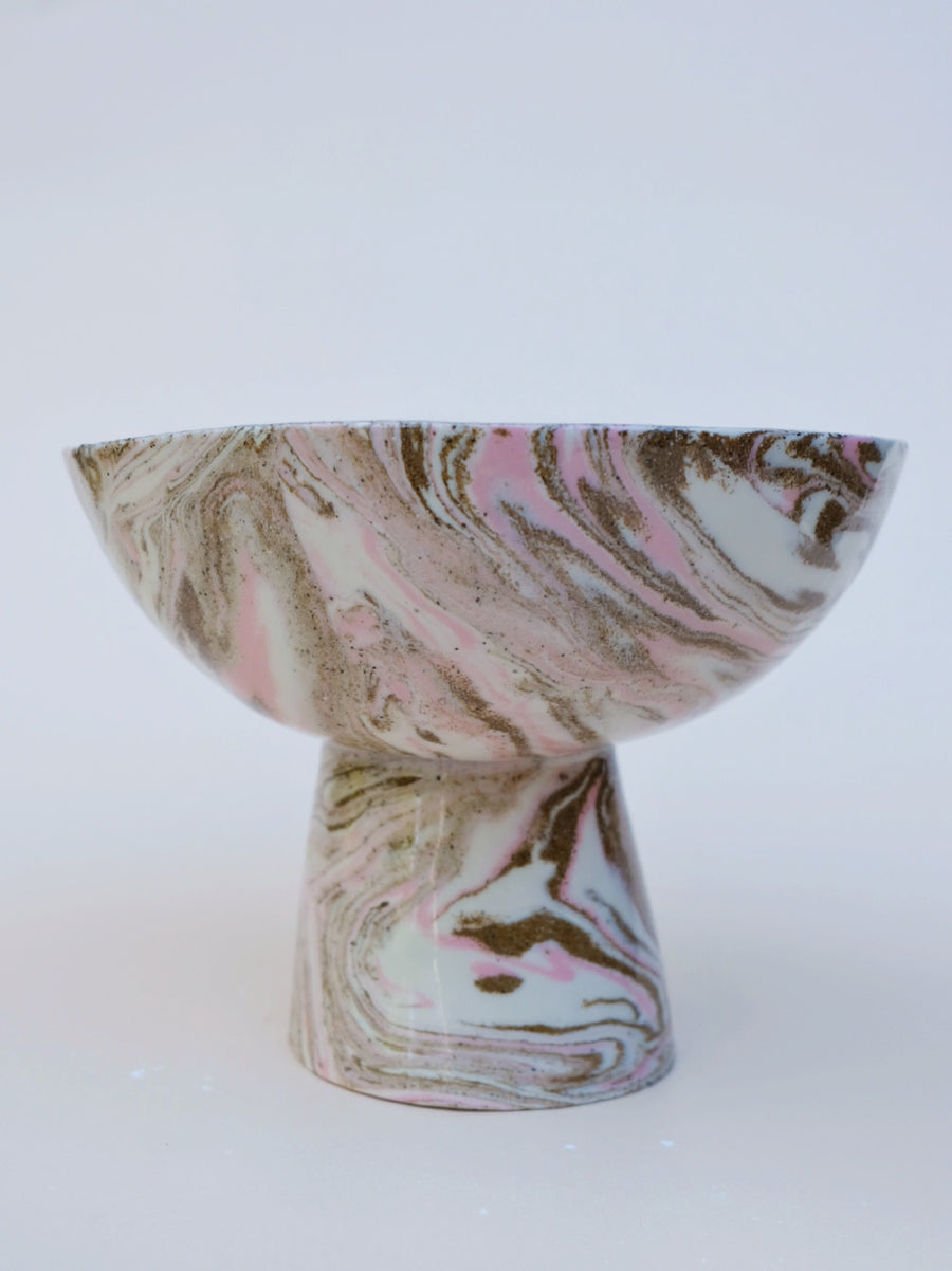 Large Nerikomi Serving Bowl Pink